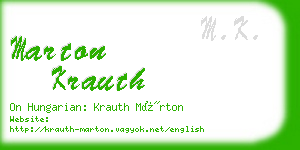 marton krauth business card